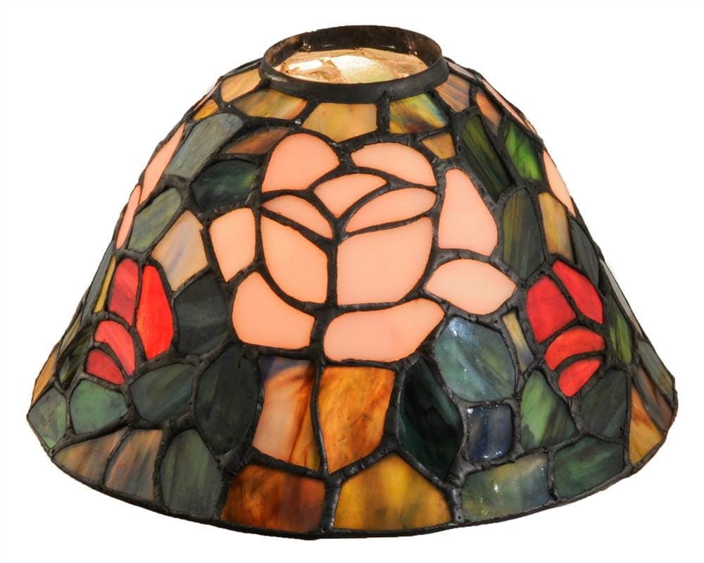 Meyda 8" Tiffany Rosebush Stained Glass Lamp Shade