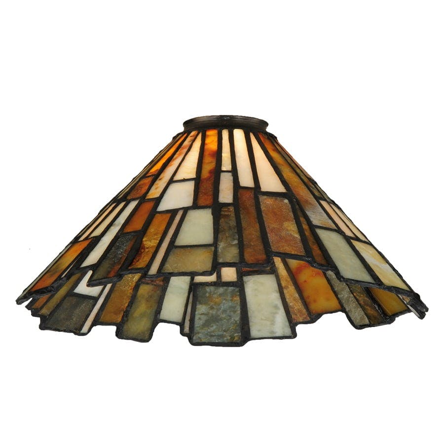 Craftsman 13" Baj Haj Amber Glass Tiffany-Style Lamp Shade