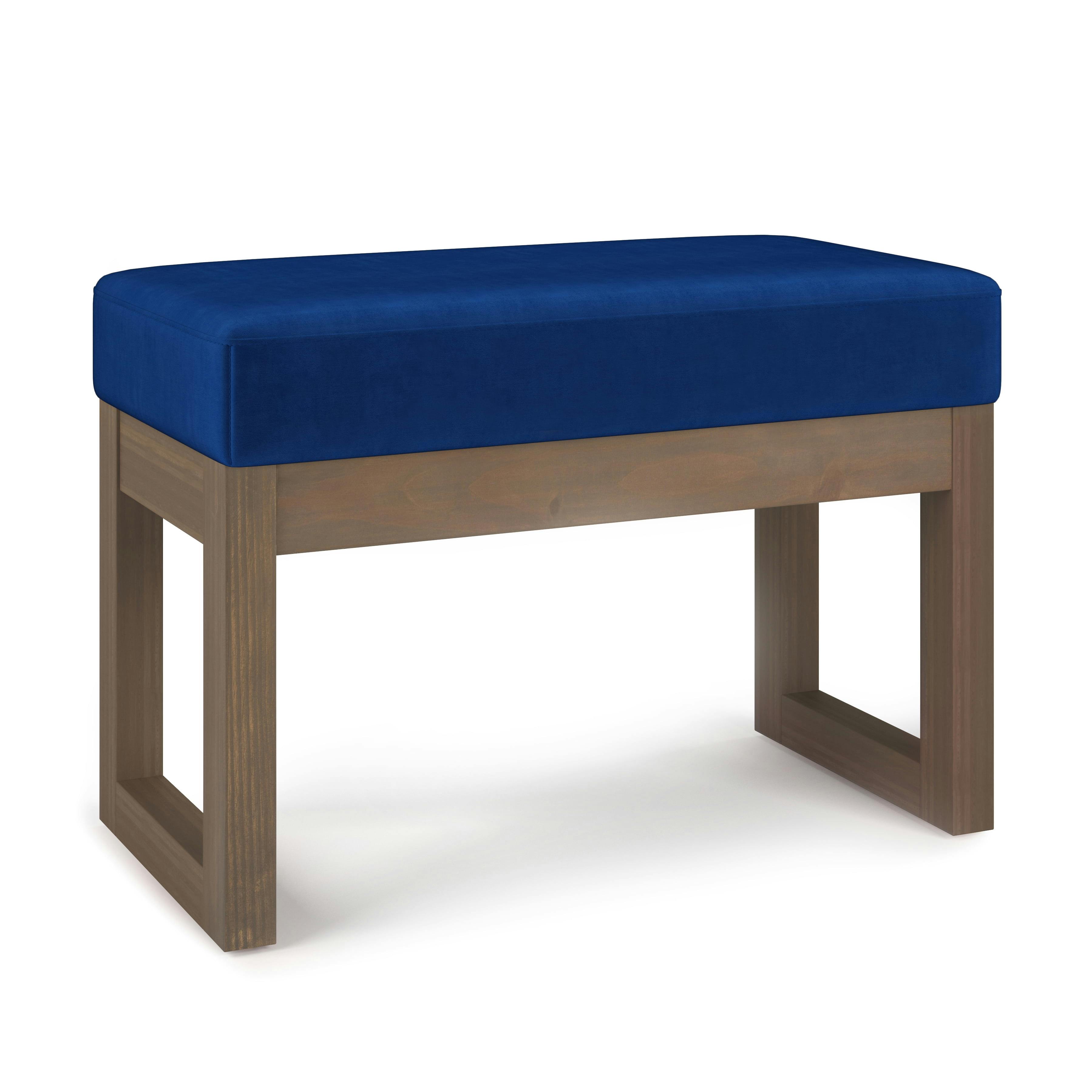 Milltown 26-inch Sleek Blue Velvet Contemporary Footstool Ottoman
