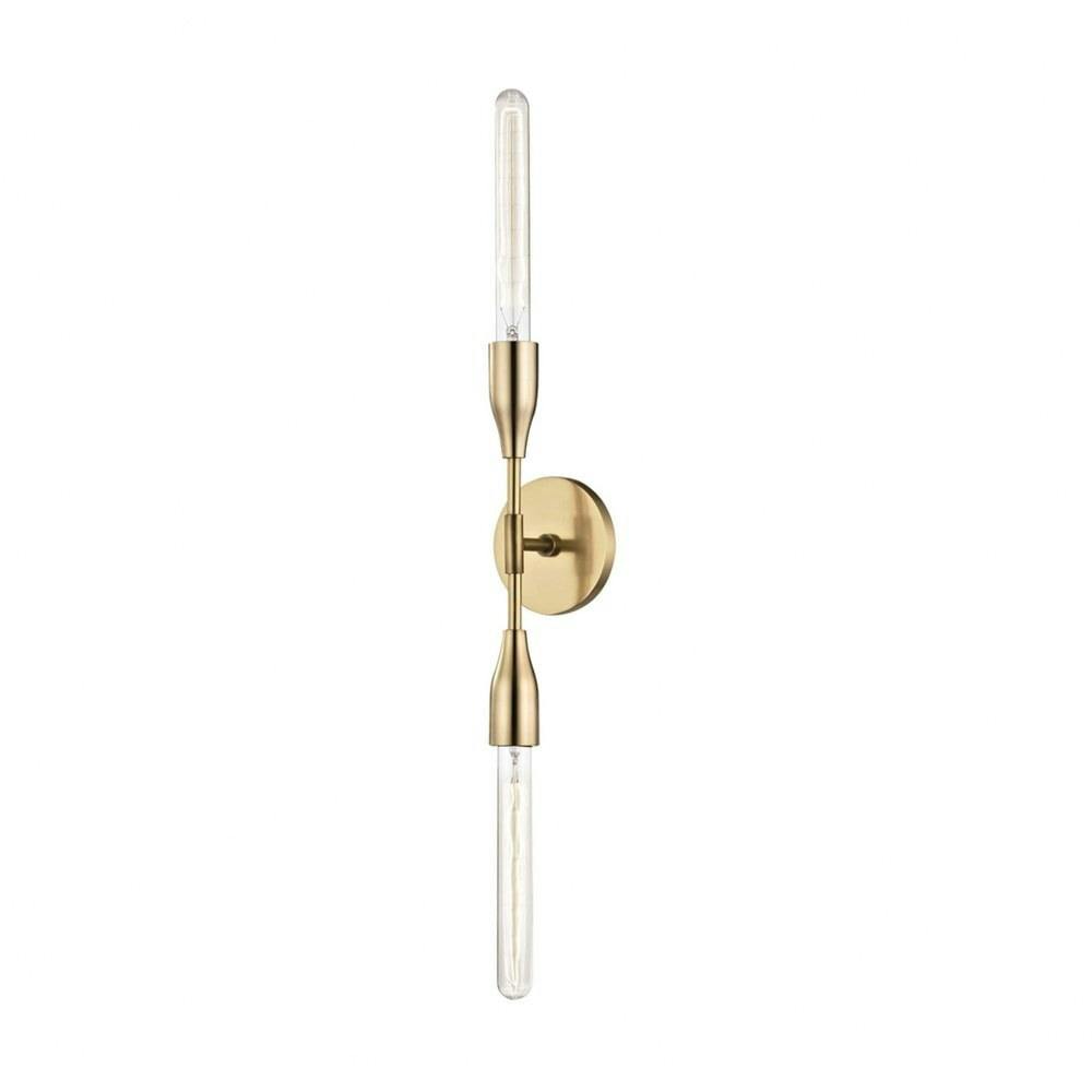 Elegant Aged Brass Dual-Light Dimmable Wall Sconce