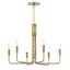 Elegant Aged Brass 6-Light Traditional Candelabra Chandelier