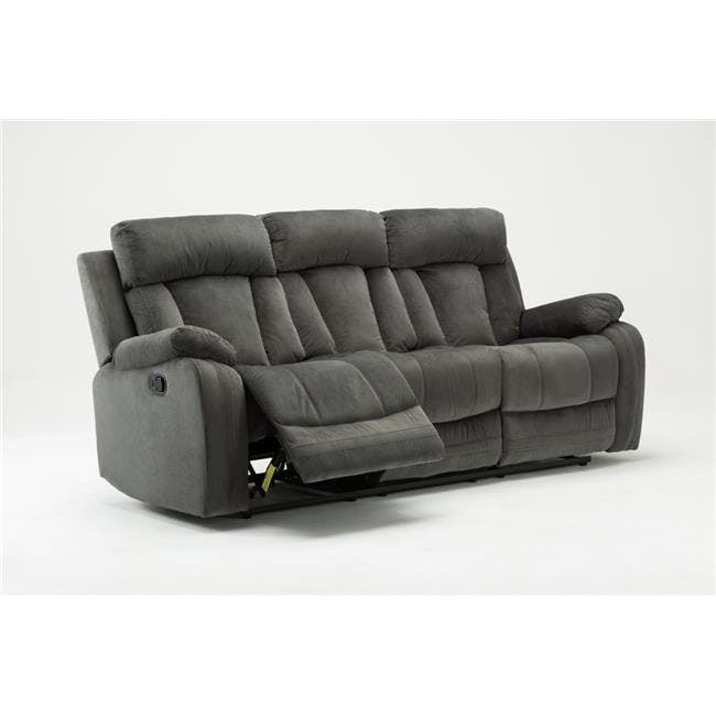 Elegant Gray Microfiber 84" Reclining Sofa