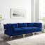 Ardent Navy Velvet Luxe 3-Piece Sectional Sofa