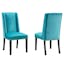 Elegant Blue Velvet Upholstered Side Chair with Nailhead Trim