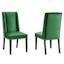 Emerald Velvet Upholstered Side Chair with Polished Nailhead Trim