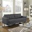 Empress Gray Tufted Fabric Sofa with Solid Wood Legs