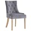 Elegant Gray Velvet Upholstered Side Chair with Nailhead Trim