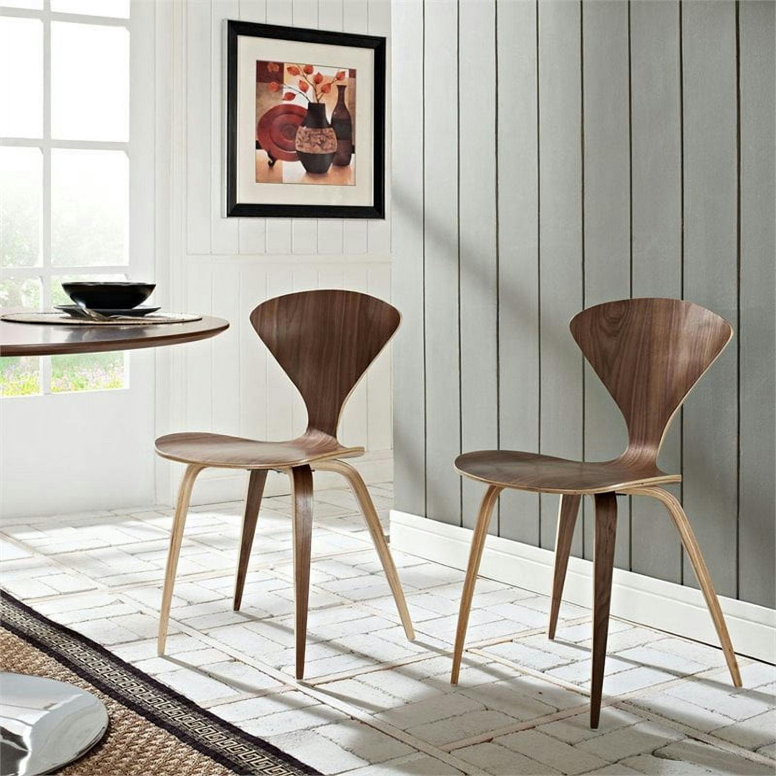 Beige Upholstered Wood Side Chair with Waterfall Effect Seat