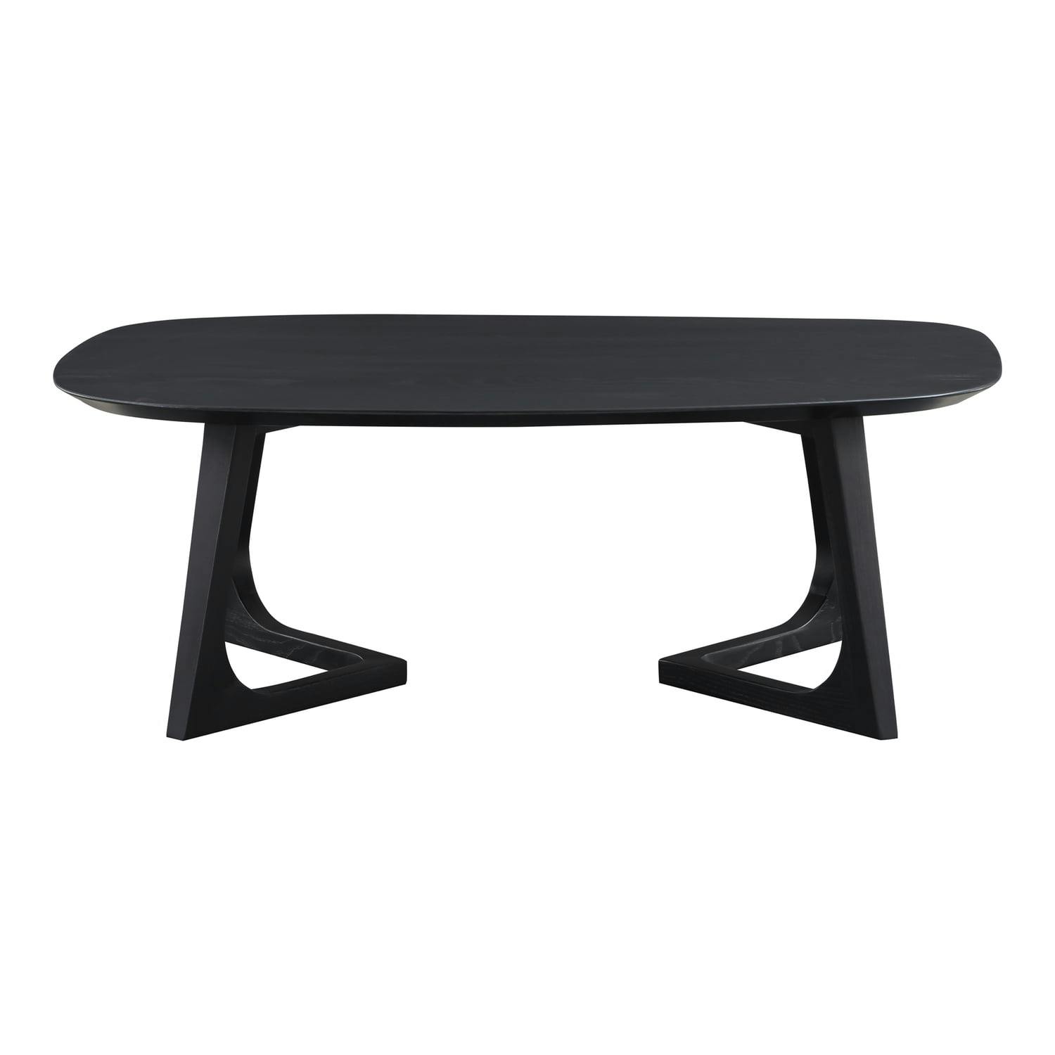 Gaven Oval Black Walnut Mid-Century Modern Coffee Table