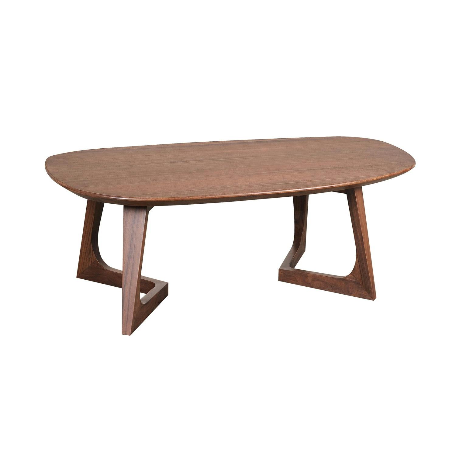 Mid-Century Modern Solid Walnut Oval Coffee Table