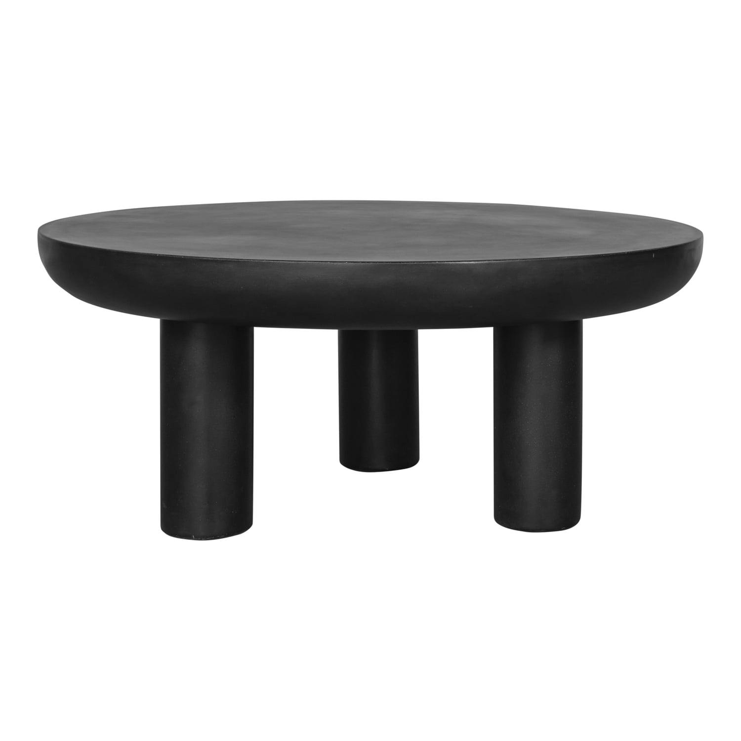 Rocca Round Black Concrete Outdoor Coffee Table