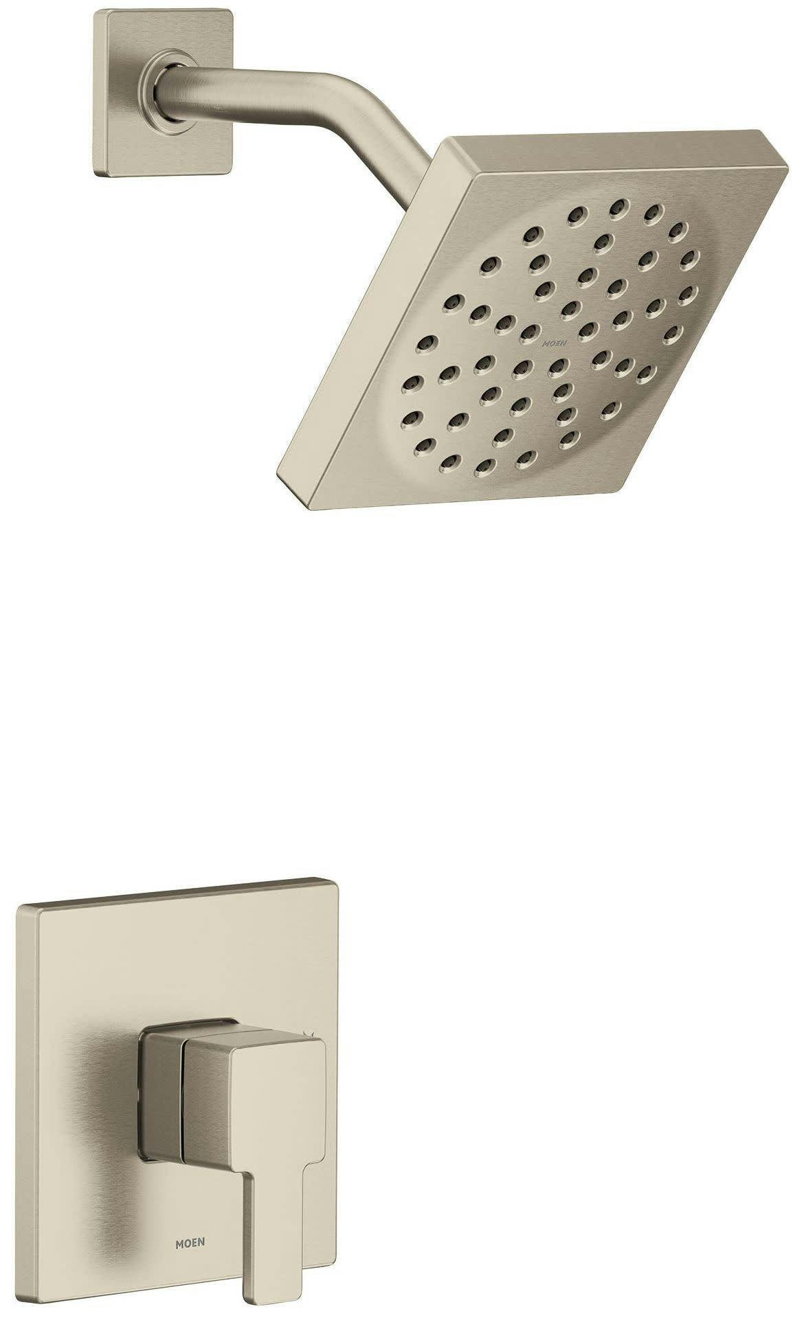 Square Rain Shower Head in Brushed Nickel with Wall Mount