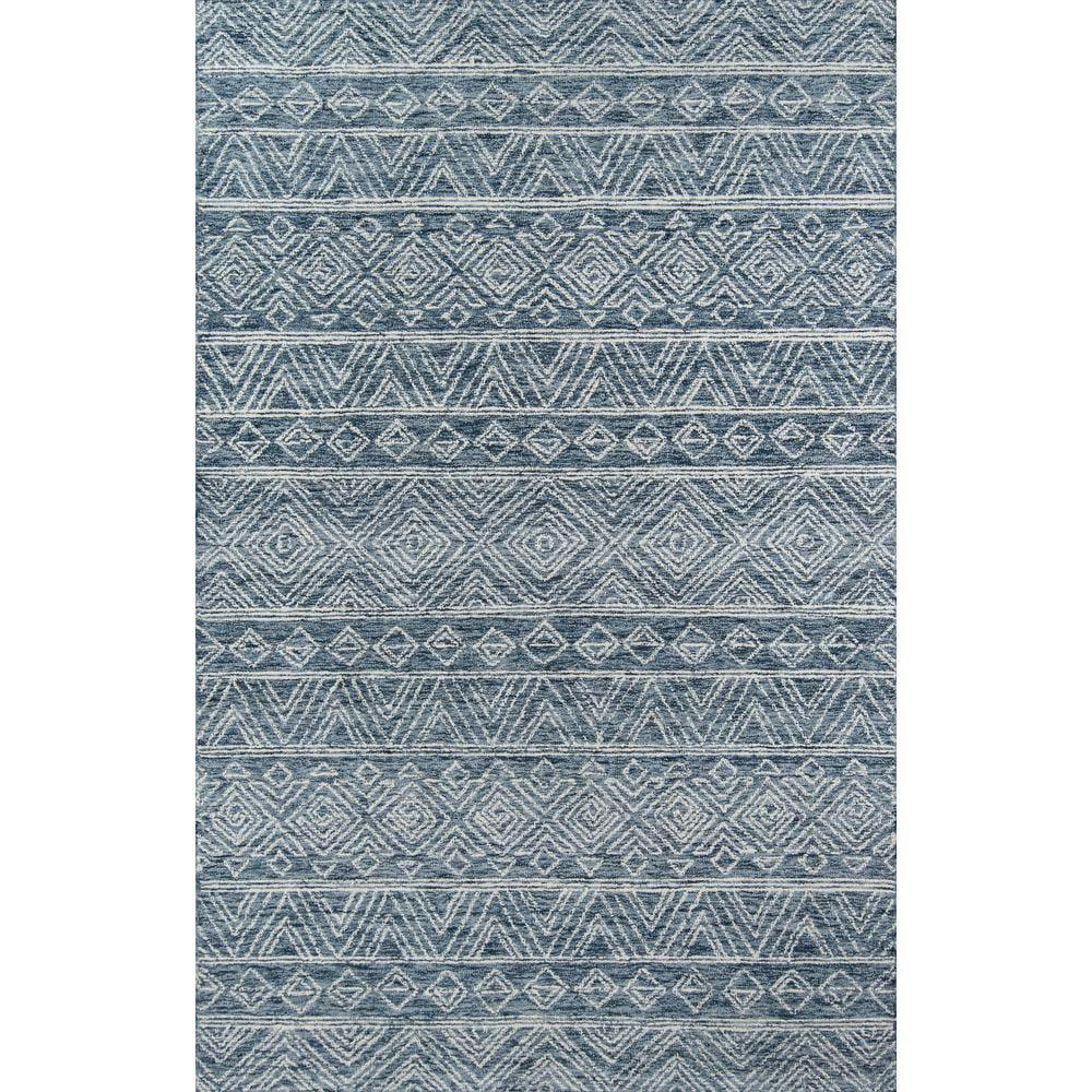 Handmade Geometric Gray Wool Rectangular Area Rug