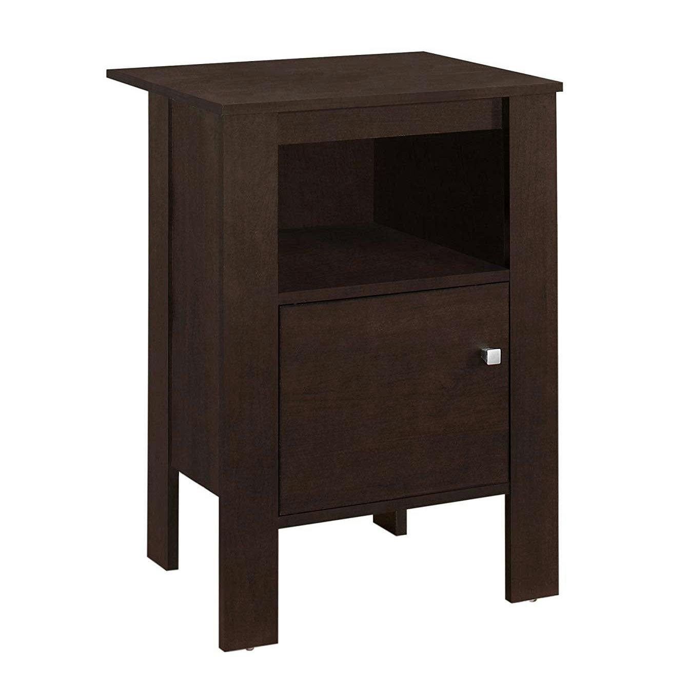 Espresso Contemporary Rectangular Accent Table with Storage