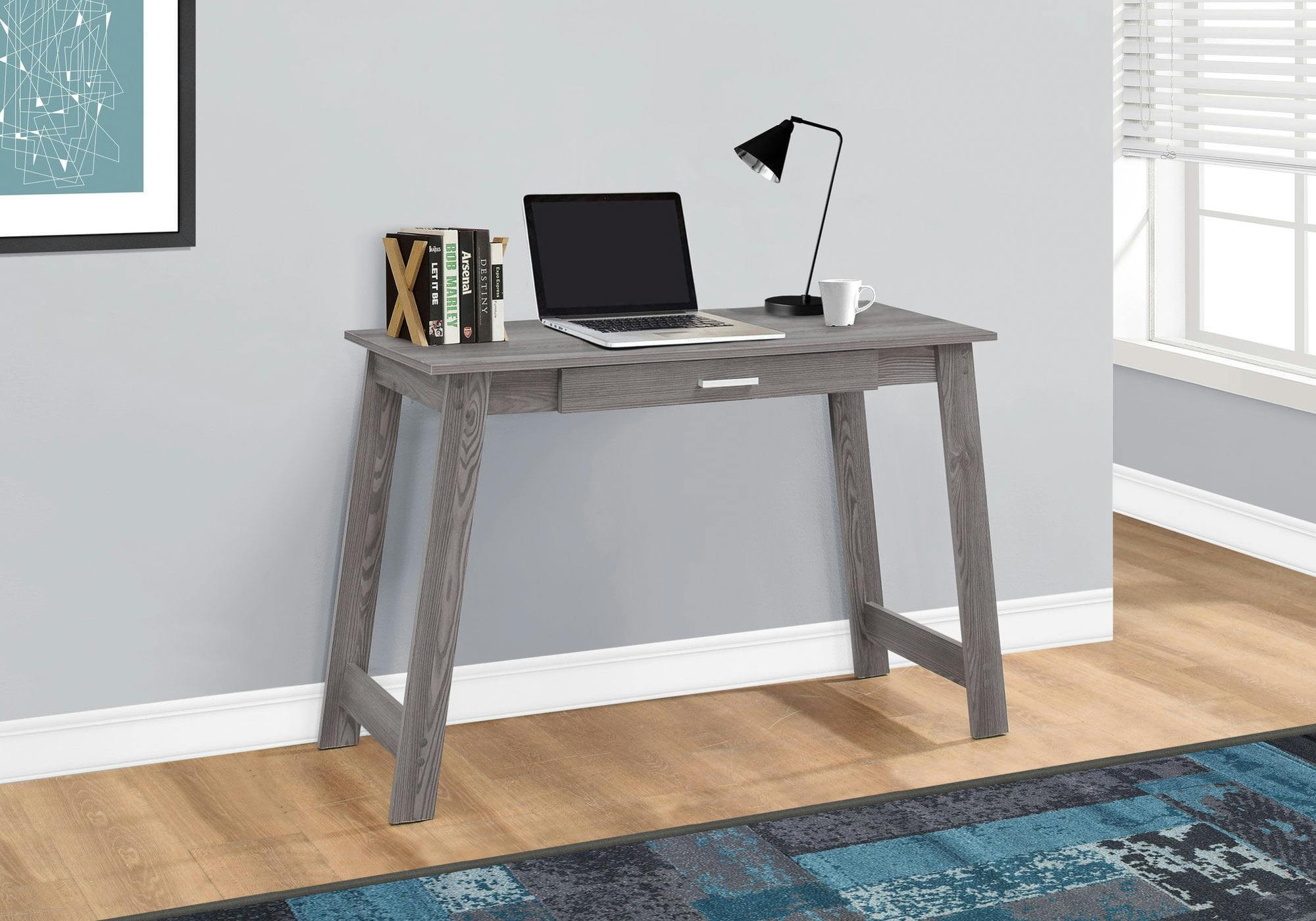 Elegant Grey 42" Laminate Computer Desk with Storage Drawer