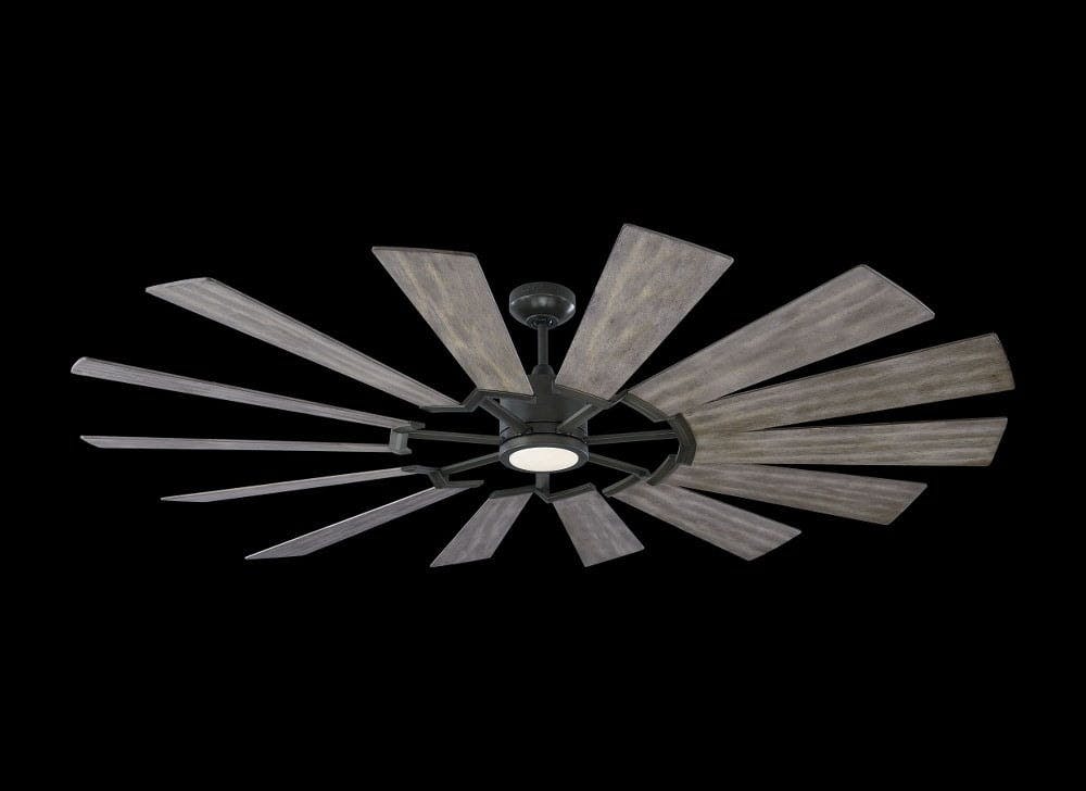 Prairie Grand 72" Aged Pewter LED Ceiling Fan with Remote