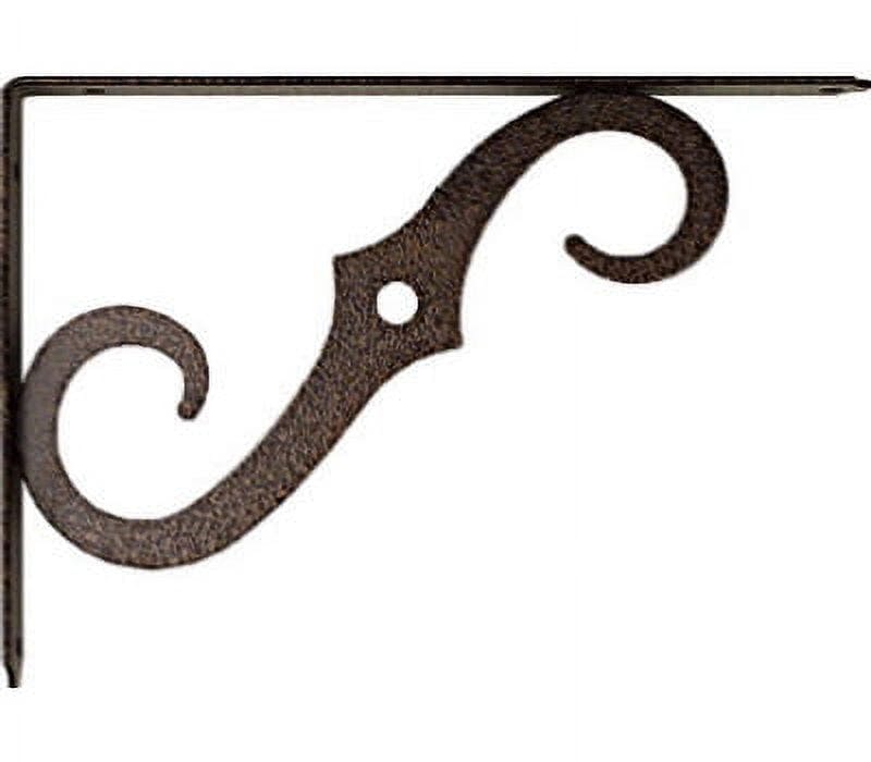 Antique Bronze 5" Ornamental Shelf Bracket with Swivel Hook