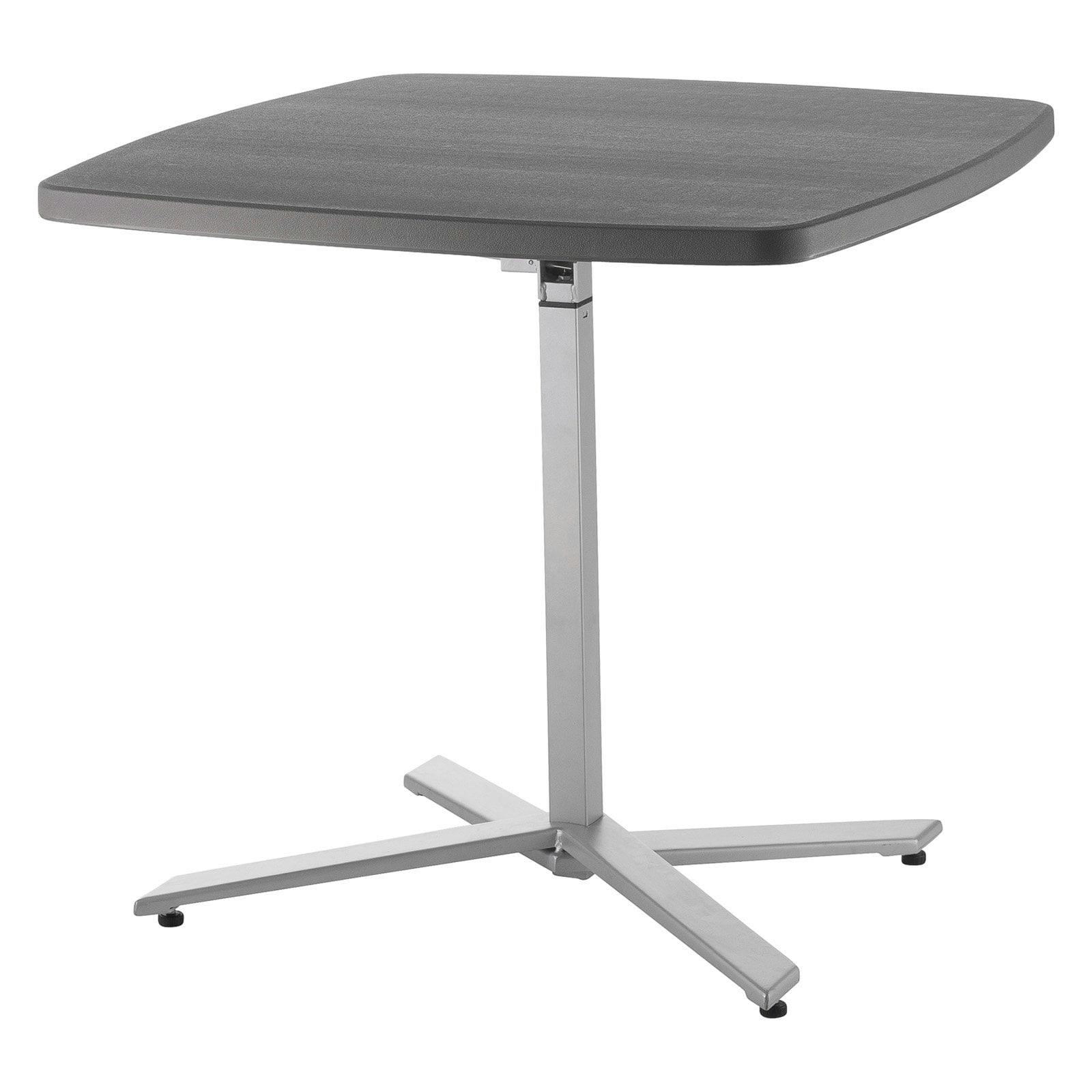 Charcoal Slate Contemporary Adjustable Bar Height Cafe Table