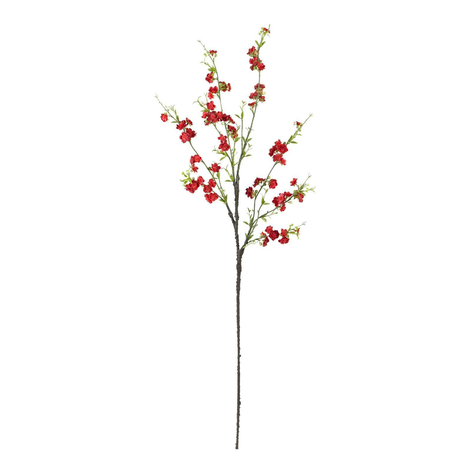 Fern Summer Cherry Blossom 38" Artificial Plant Set of 6 - Red