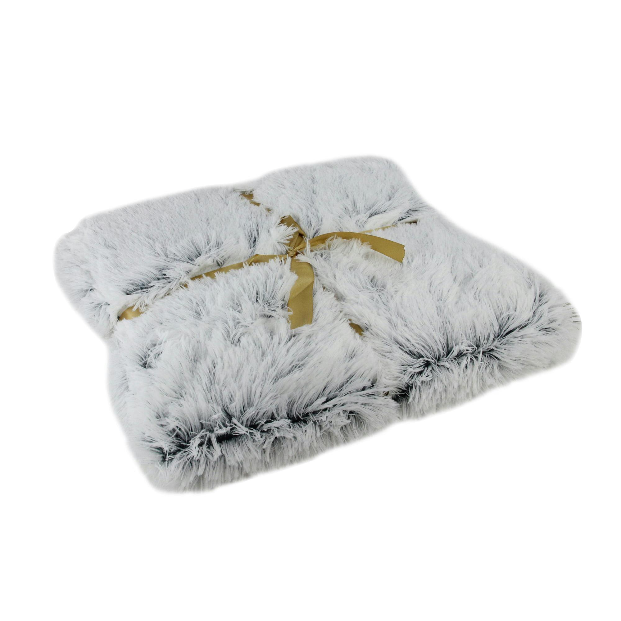 Luxurious Plush Faux Fur Electric Throw Blanket 55" x 62" - Reversible Design