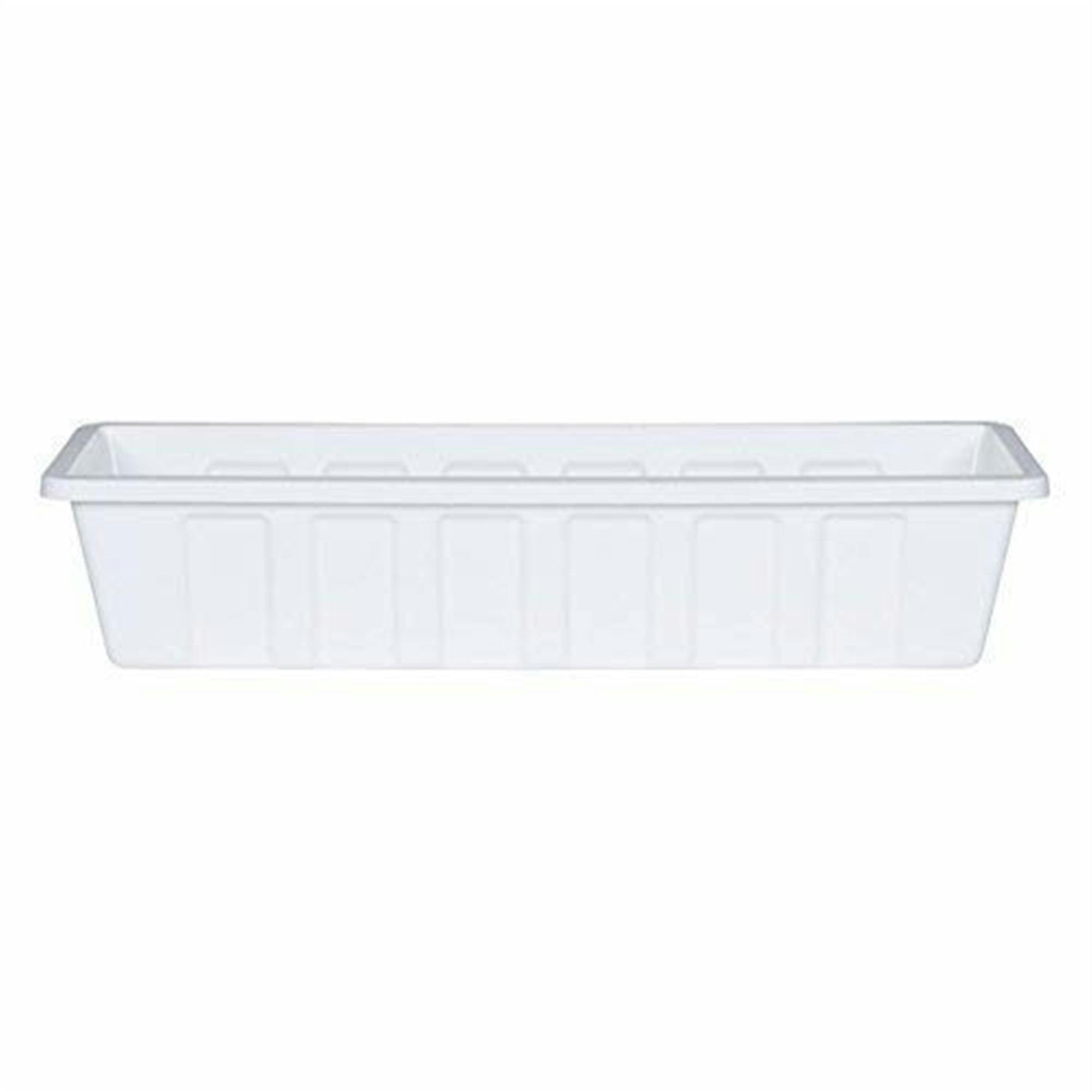 Elegant White Poly-Pro Indoor/Outdoor Planter Box, 24"