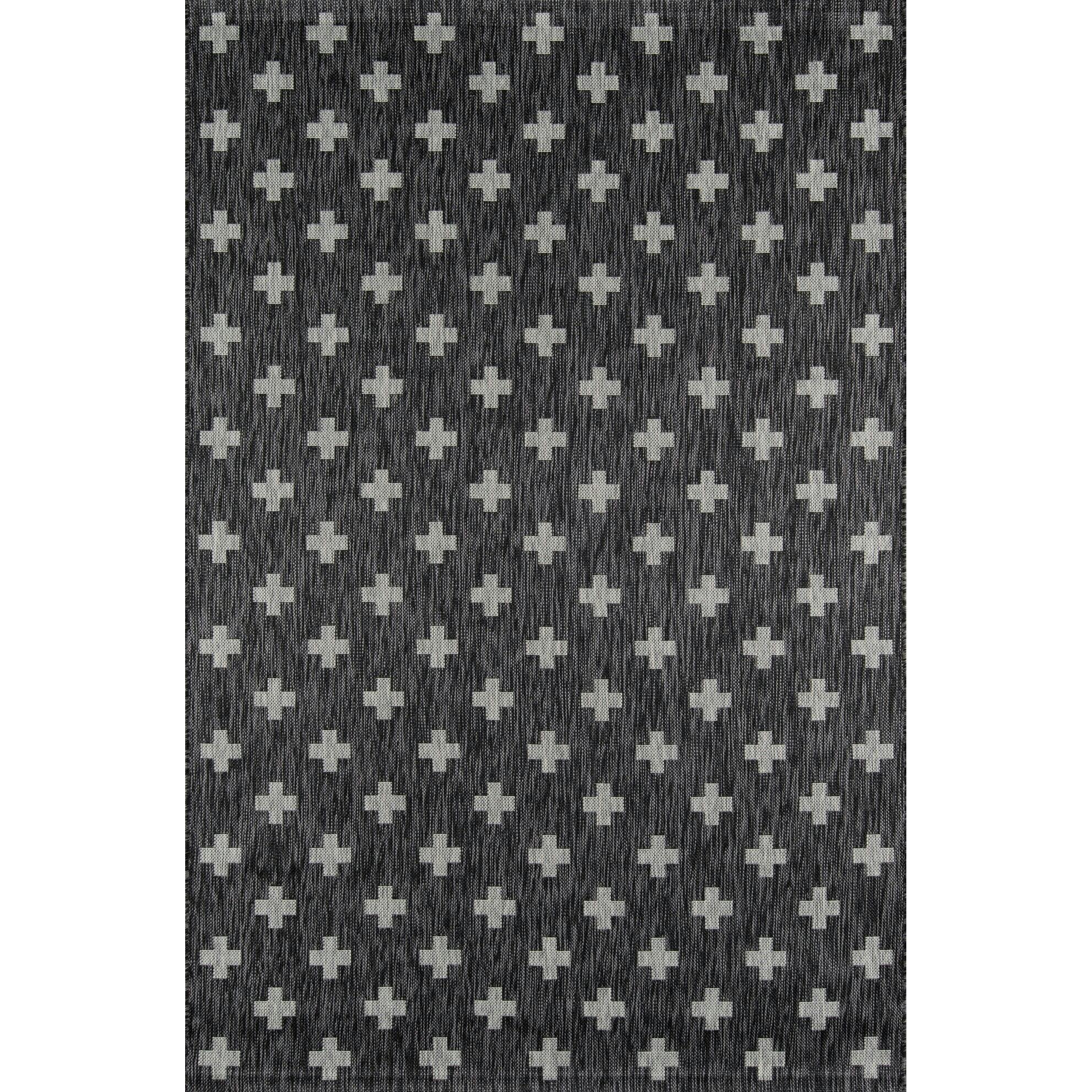 Umbria Charcoal Geometric 8' x 10' Synthetic Area Rug