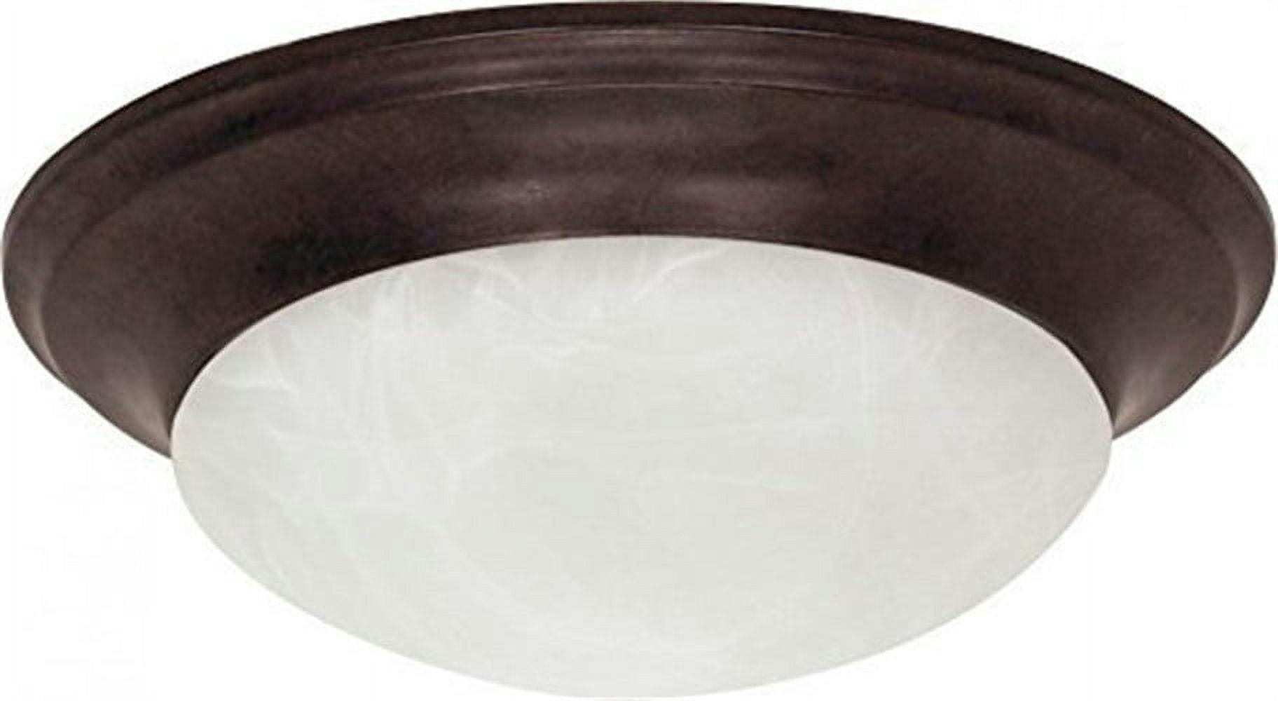 Elysian 11.5" Brushed Nickel Flush Mount with Alabaster Glass Bowl