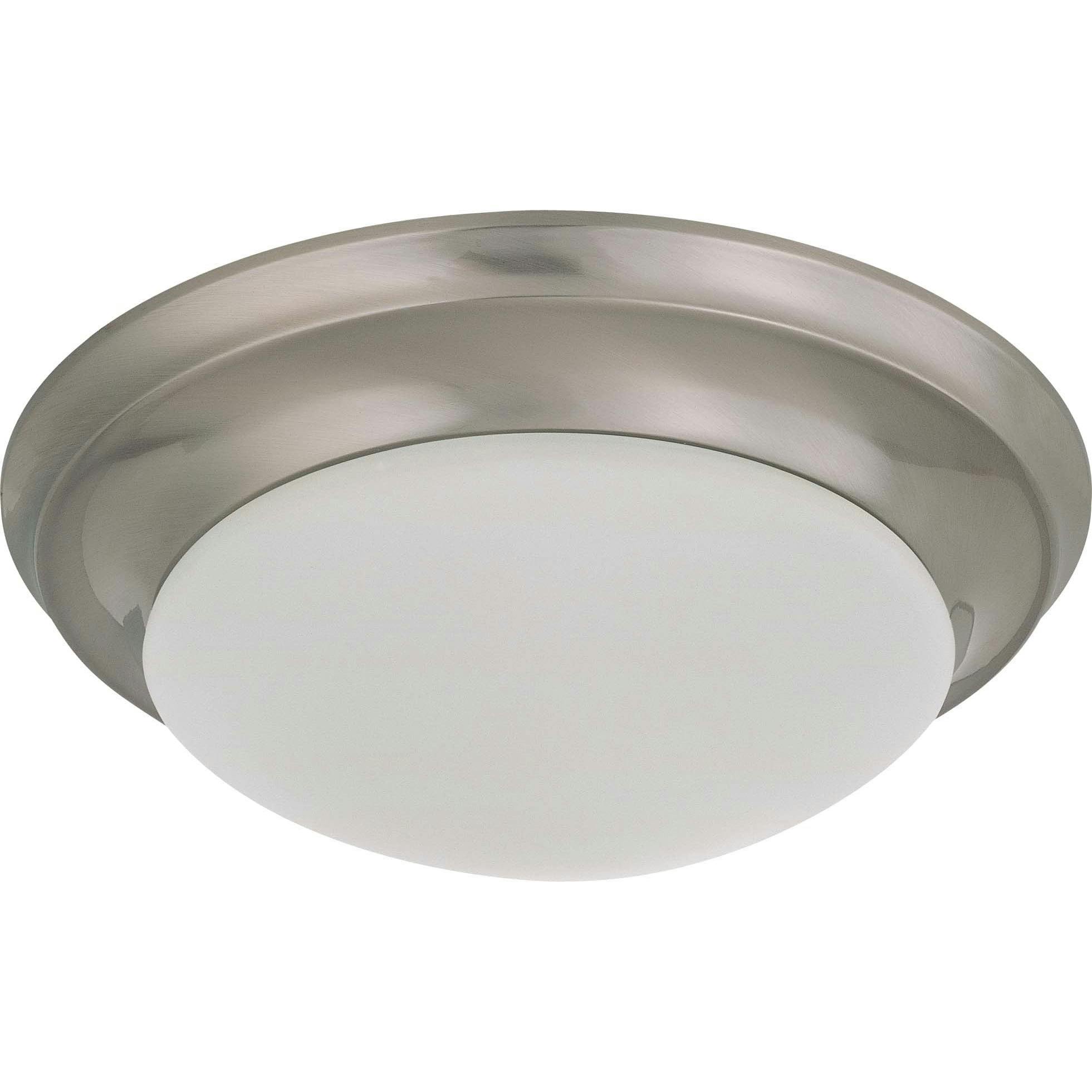 Eco-Friendly 11.5" Brushed Nickel Flush Mount with Frosted Glass