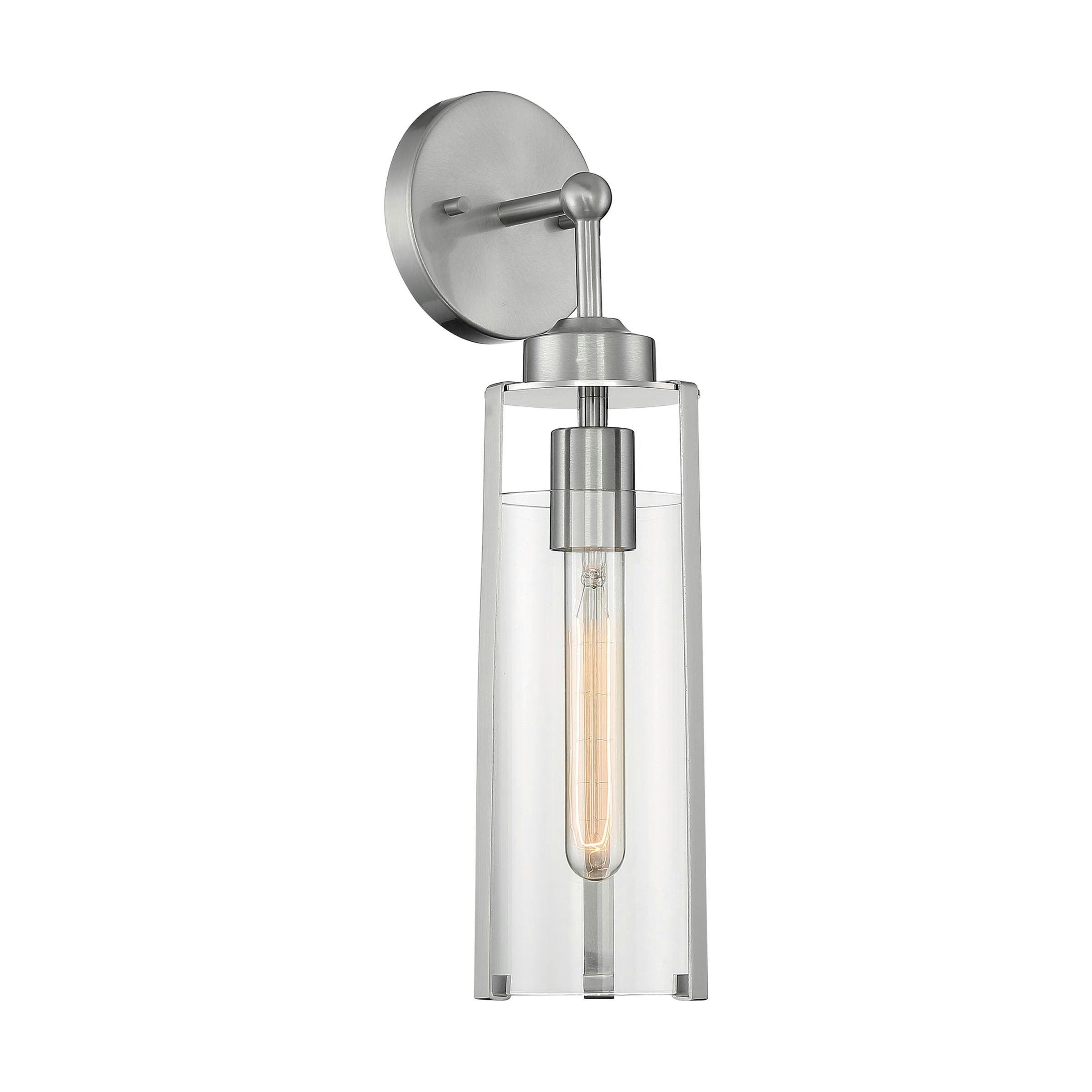 Marina Brushed Nickel Cylinder Dimmable Wall Sconce