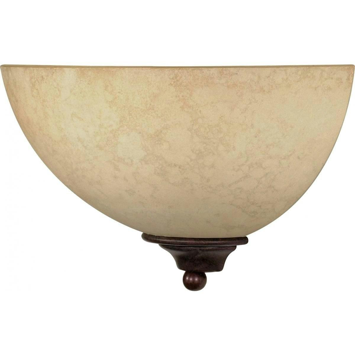 Old Bronze Tuscan Suede Glass Wall Sconce, 7x12 Inches
