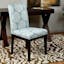 High Gabrielle Sky Linen and Wood Upholstered Parsons Side Chair
