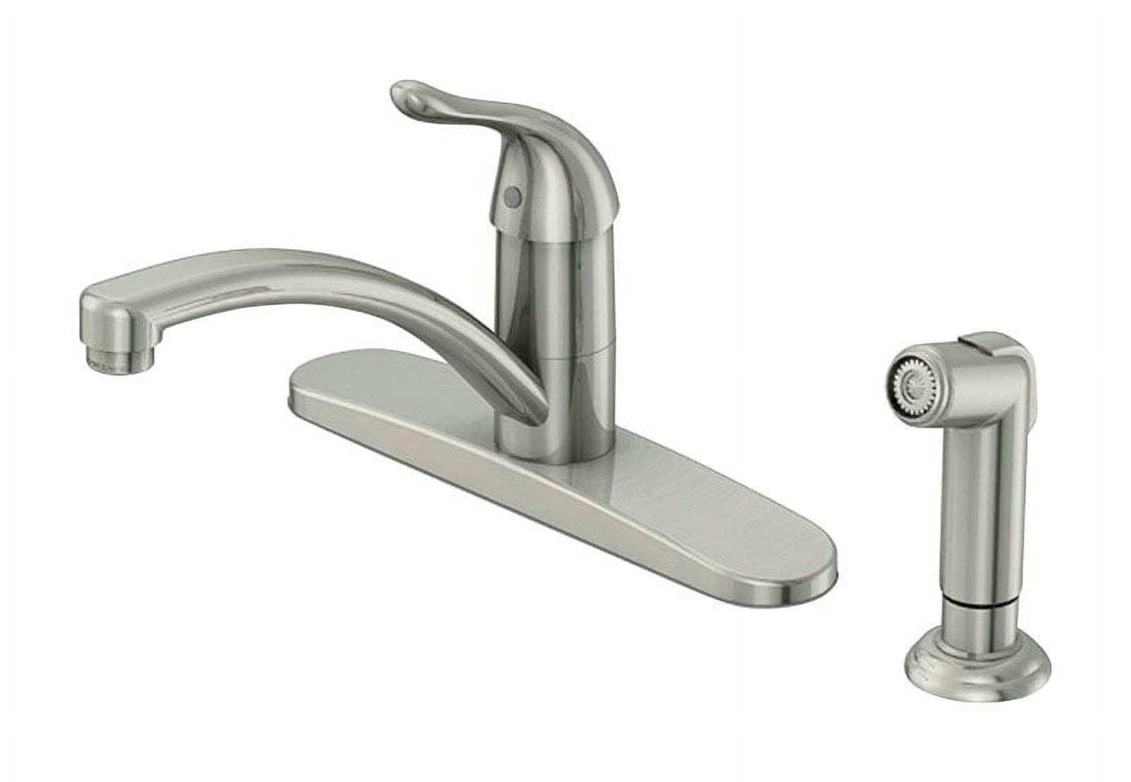 OakBrook Pacifica Brushed Nickel Single-Handle Kitchen Faucet with Side Sprayer