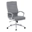 Charcoal High Back Executive Leather Swivel Chair with Metal Accents