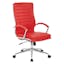 Executive High Back Red Leather Swivel Chair with Metal Base