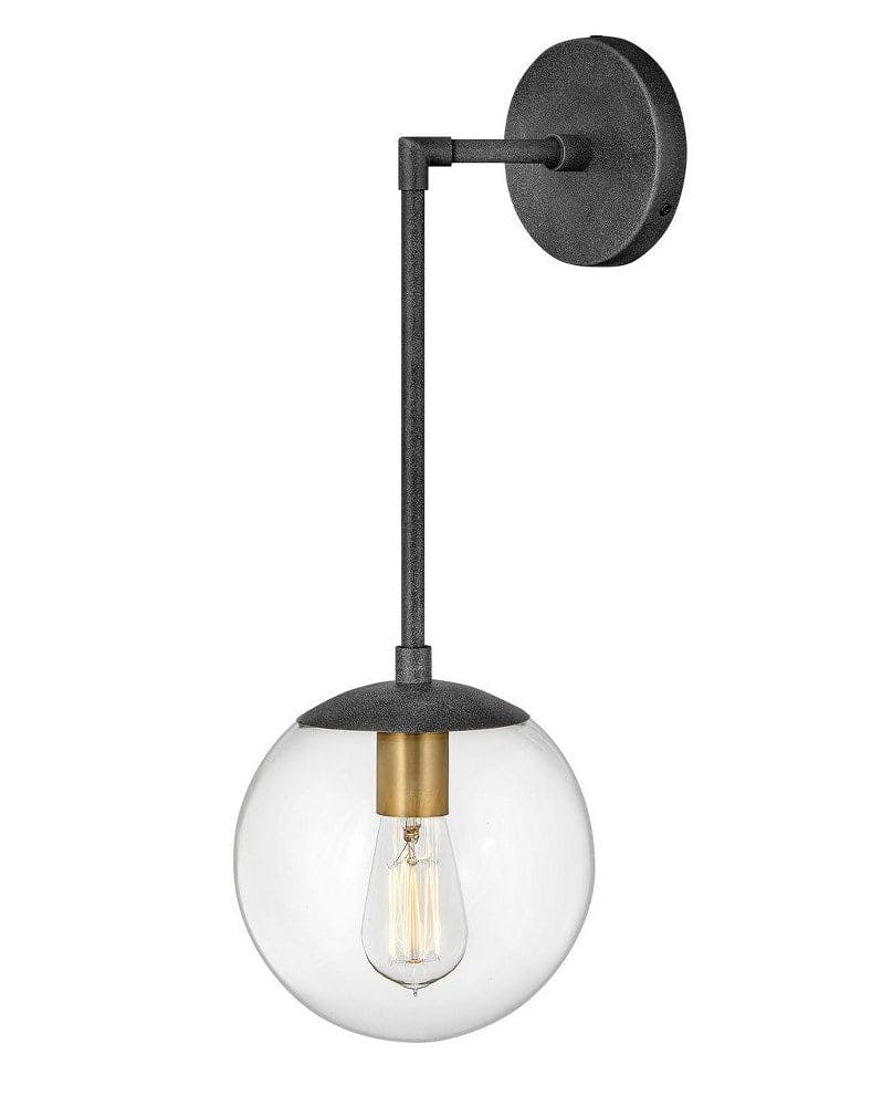 Warby Dimmable Black Steel Sconce with Aged Zinc Finish