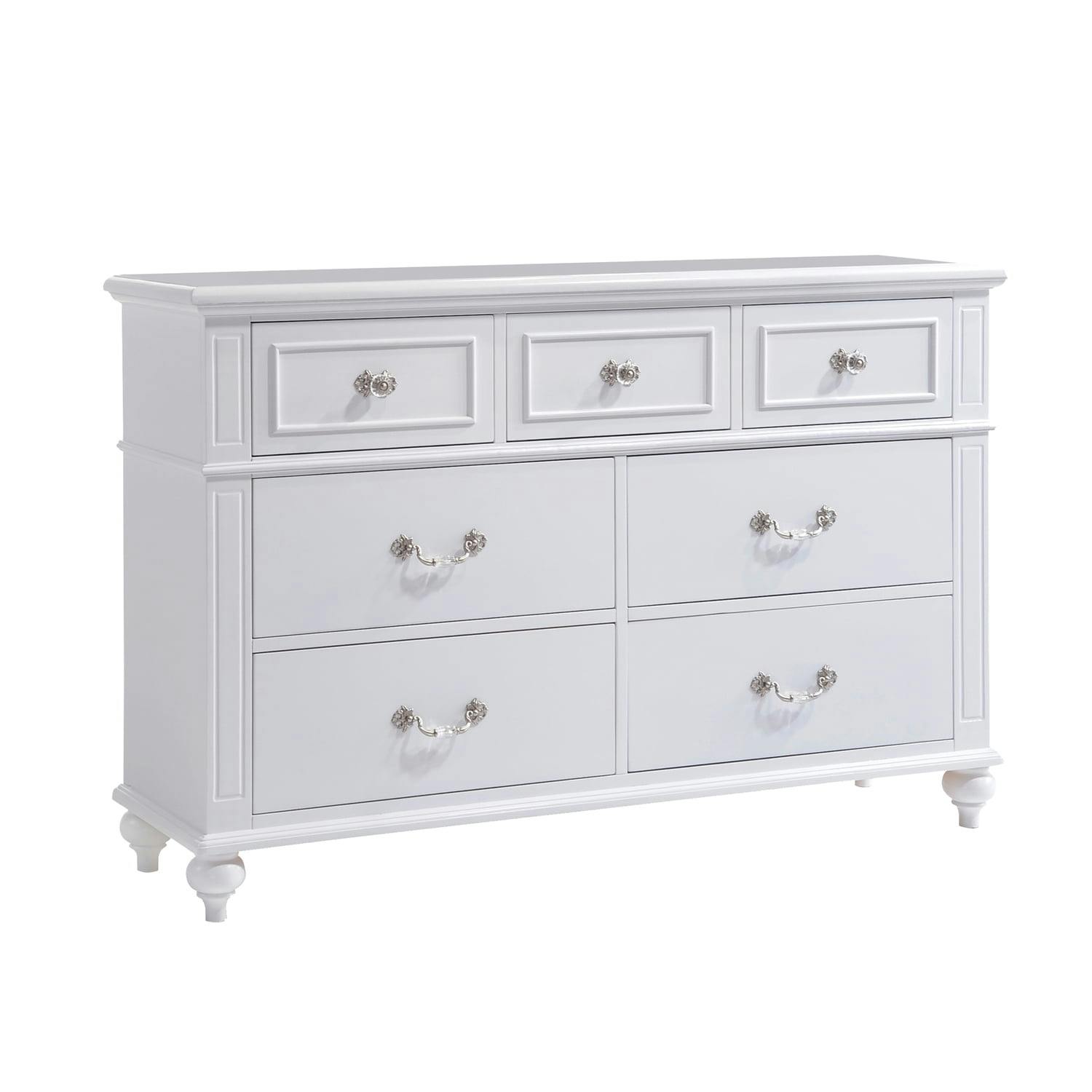 Charming Annie White 7-Drawer French Country Dresser