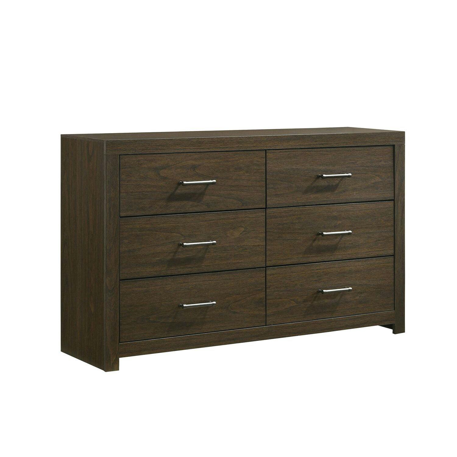 Rustic Hendrix Double Dresser with Mirror and Felt-Lined Drawers