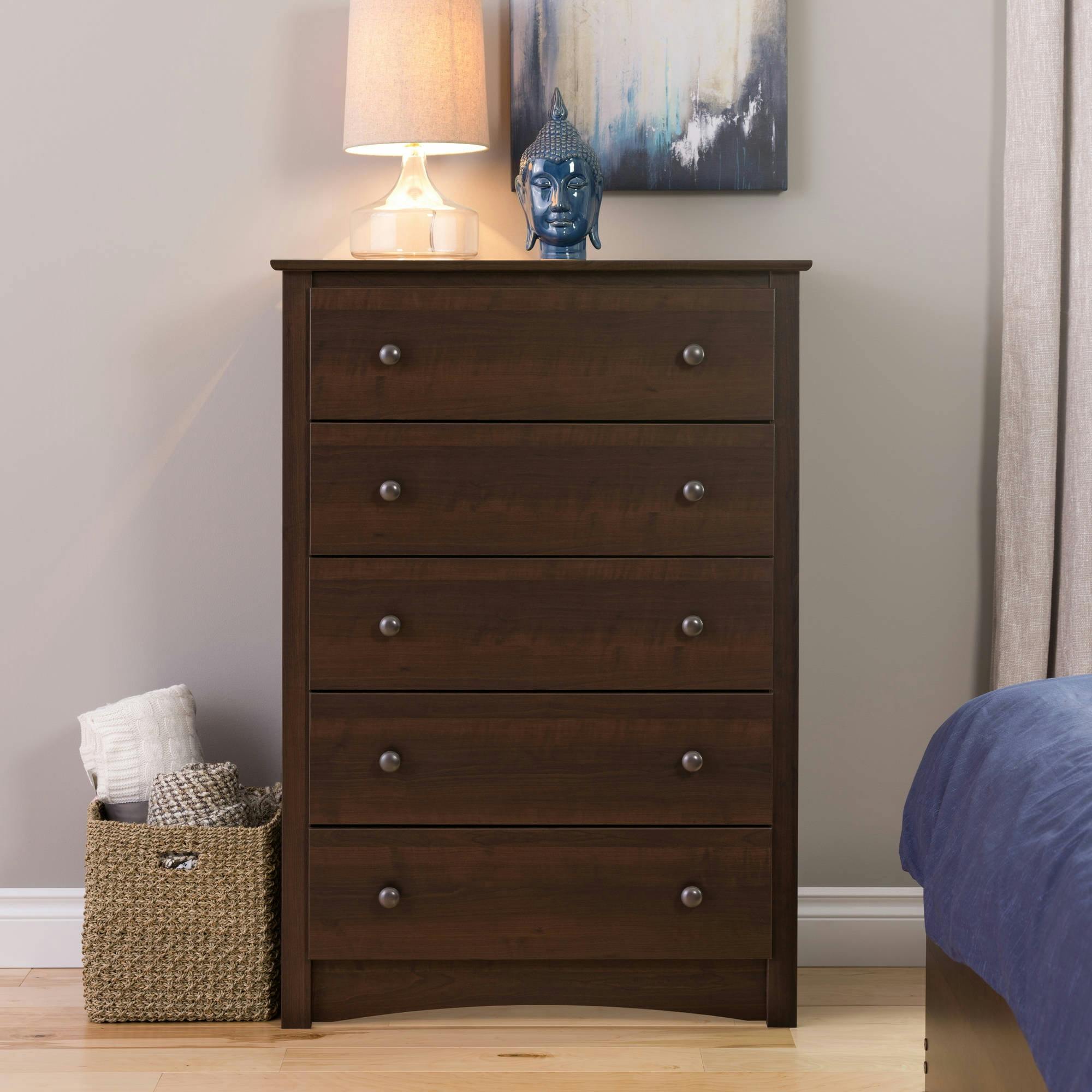 Espresso Fremont 5-Drawer Vertical Chest with Deep Drawers