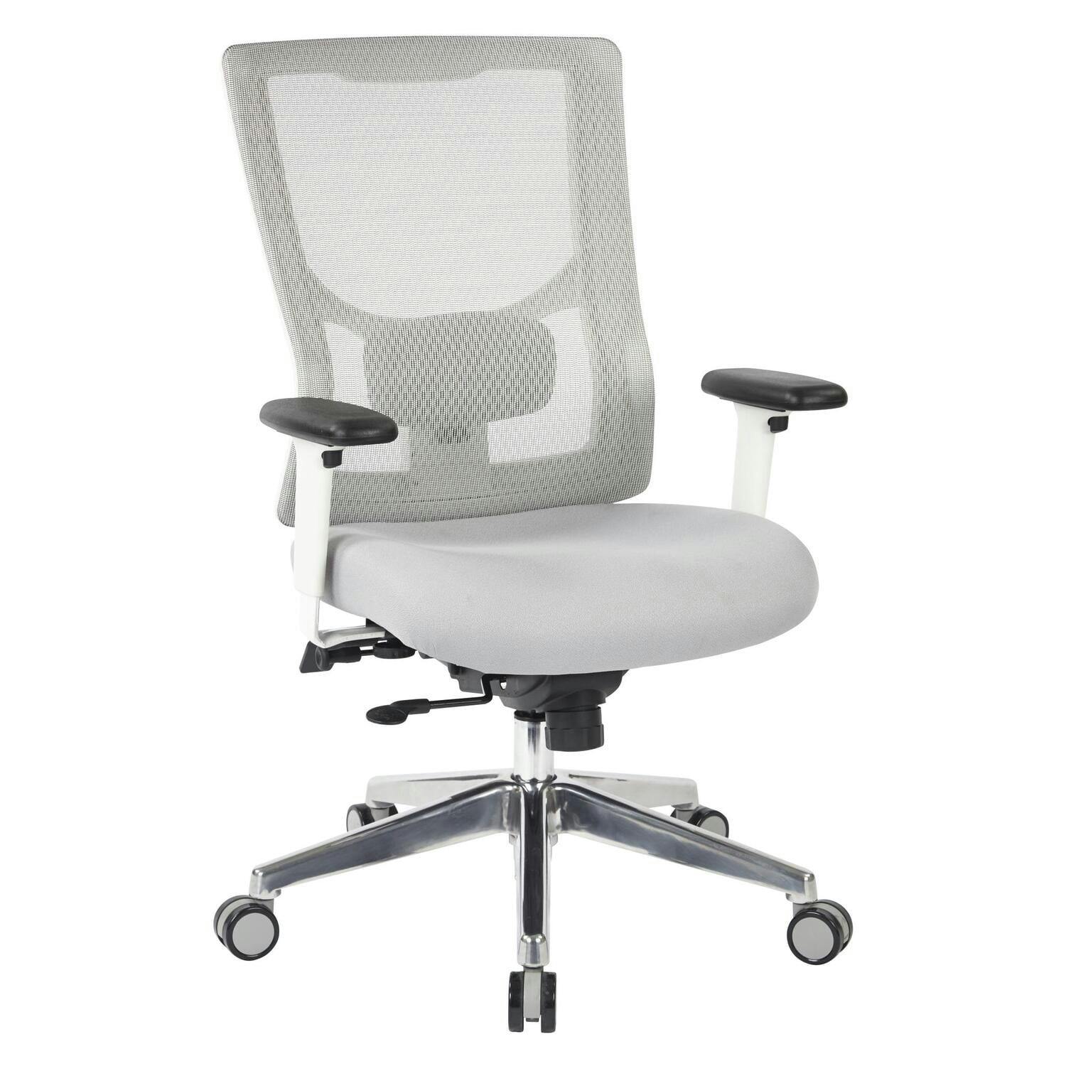 ProGrid White Mesh and Metal High-Back Adjustable Office Chair