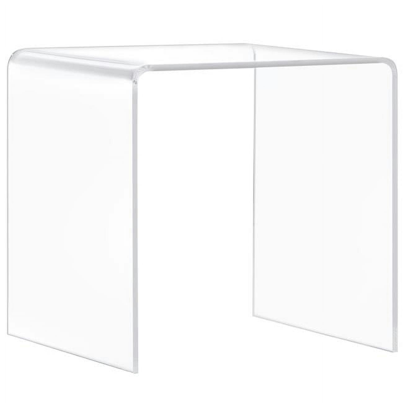 Sleek U-Shape Transparent Acrylic Square End Table