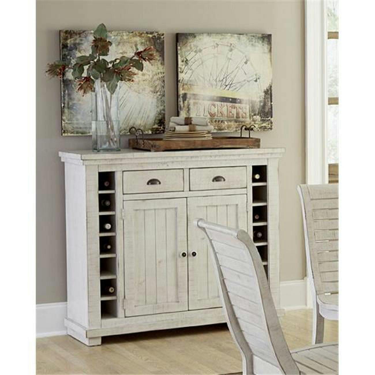 Willow Rustic 48" Distressed White Wood Server