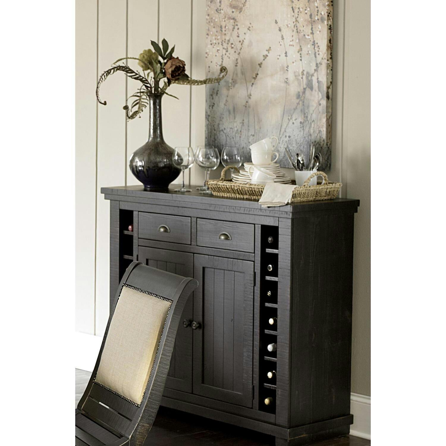 Willow 48'' Rustic Distressed Black Casual Server