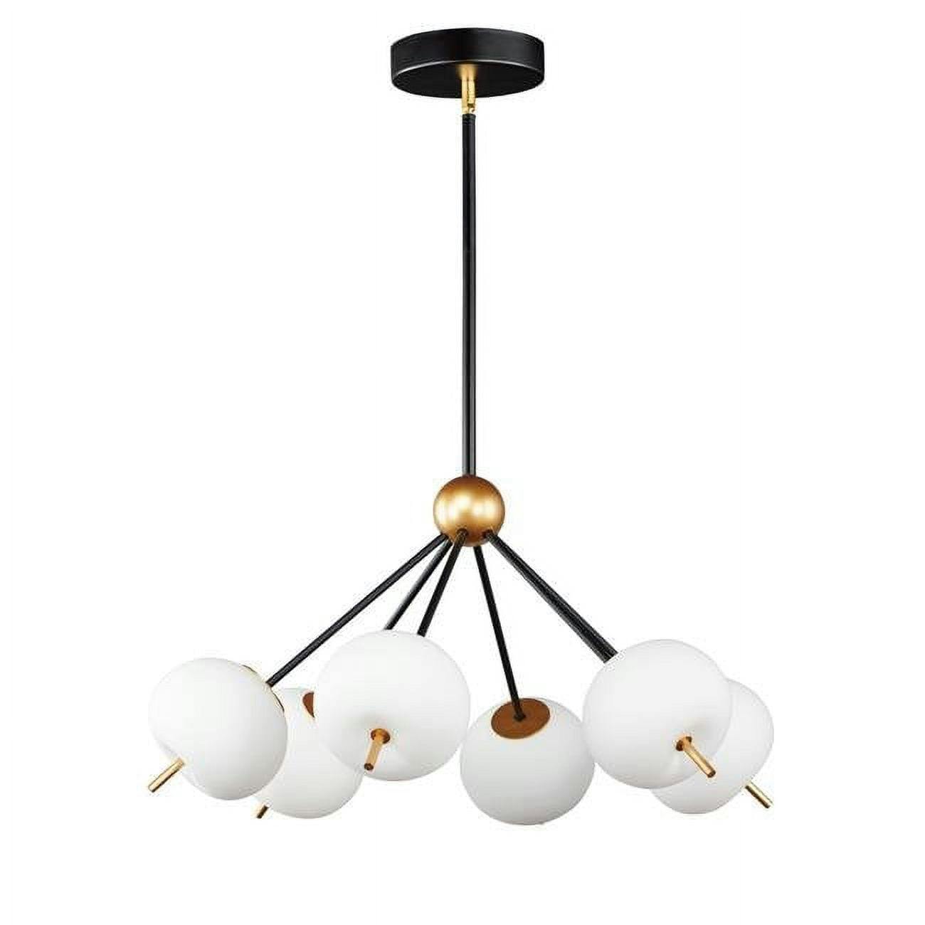 Contemporary Quest Satin White and Gold Globe LED Island Pendant