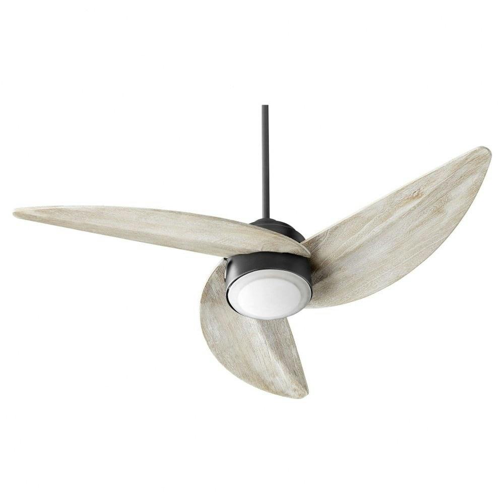 Trinity Noir 52" LED Ceiling Fan with Weathered Oak Blades