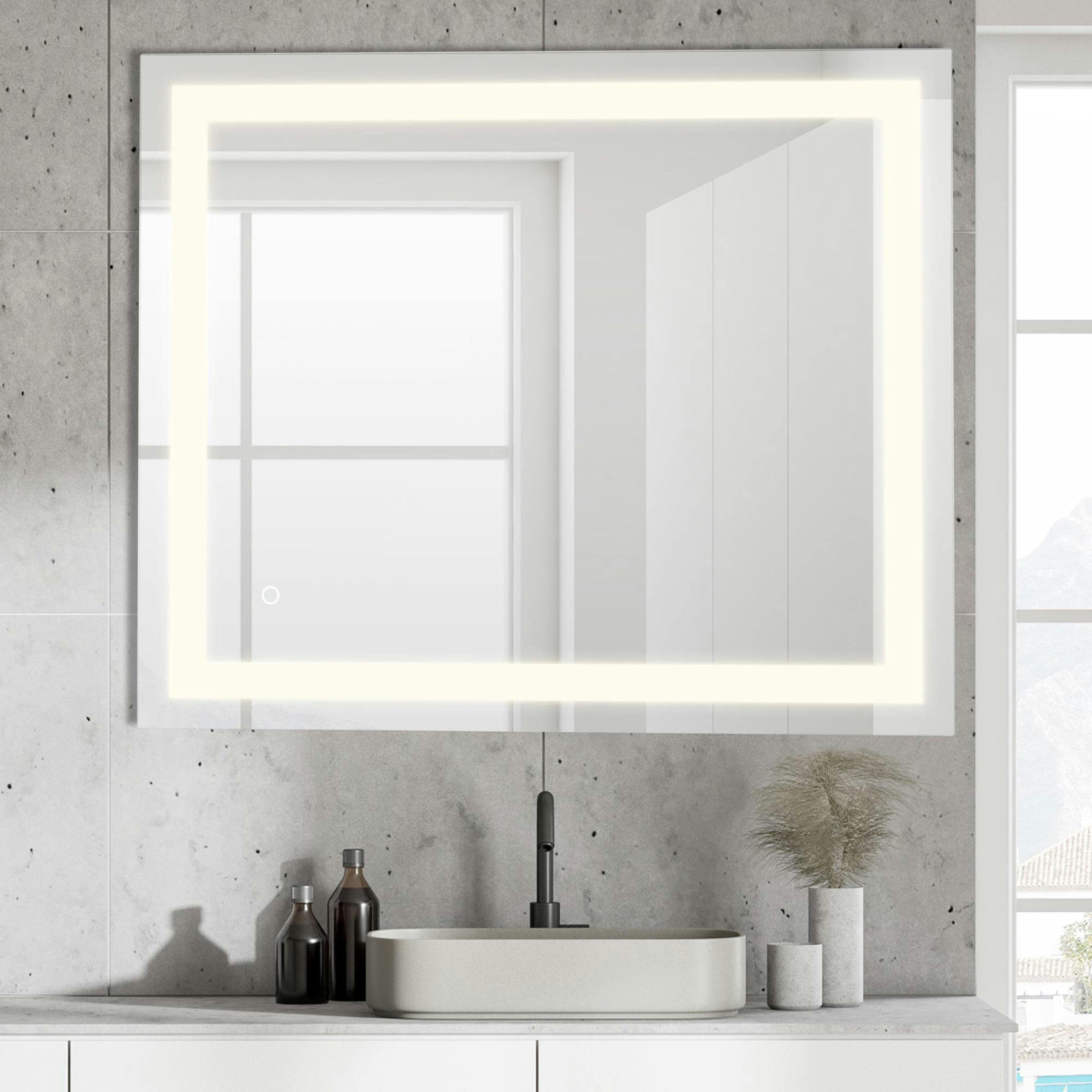 Remy 34.6" x 40.2" Anti-Fog Aluminum LED Bathroom Vanity Mirror with Smart Touch