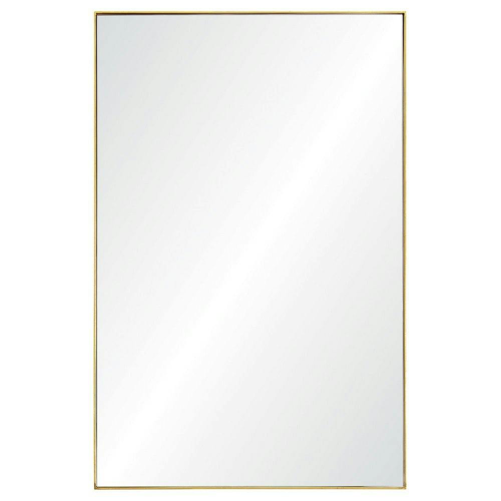 Florence Glamour Gold Leaf Iron Rectangular Mirror 32 Inch
