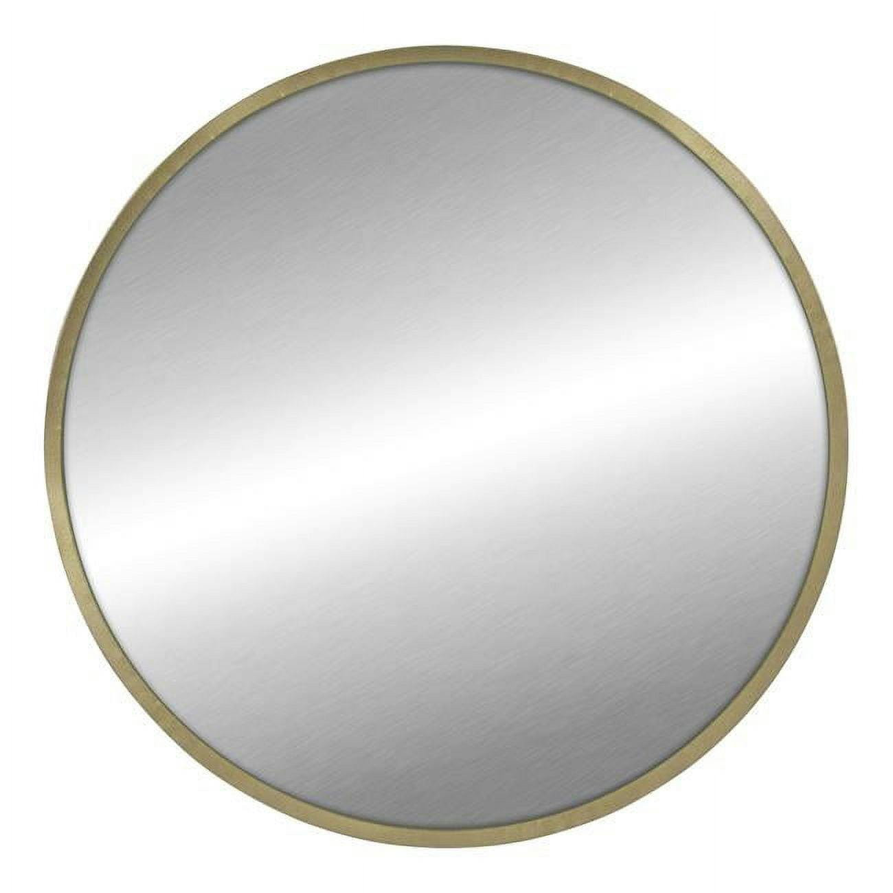 Elegant Round Frameless Wall Mirror with Matte Gold Finish