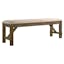 Gigi 60" Brown Solid Wood Upholstered Farmhouse Dining Bench