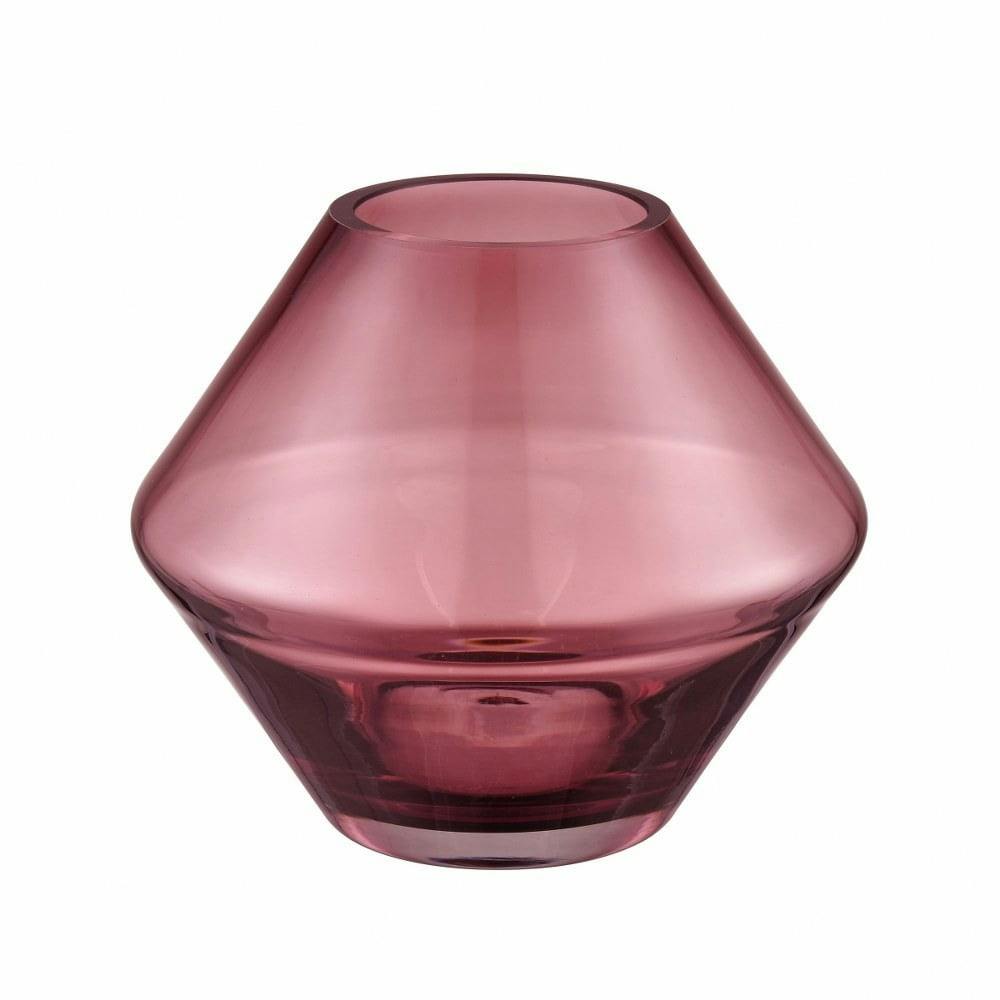 Sofia Bordeaux Geometric Glass Vase - 5.75" Tall
