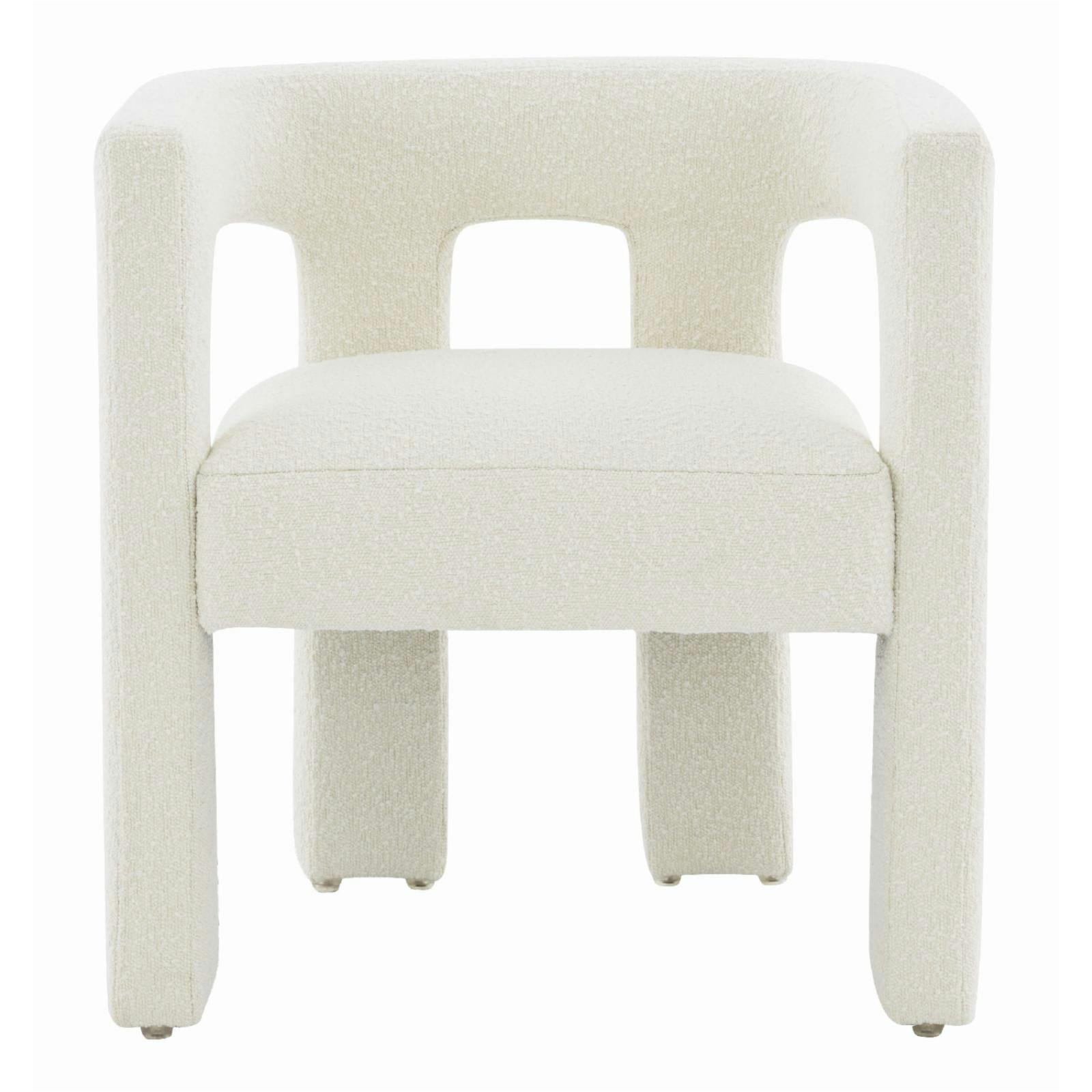 Deandre Ivory Velvet Boucle Upholstered Dining Chair
